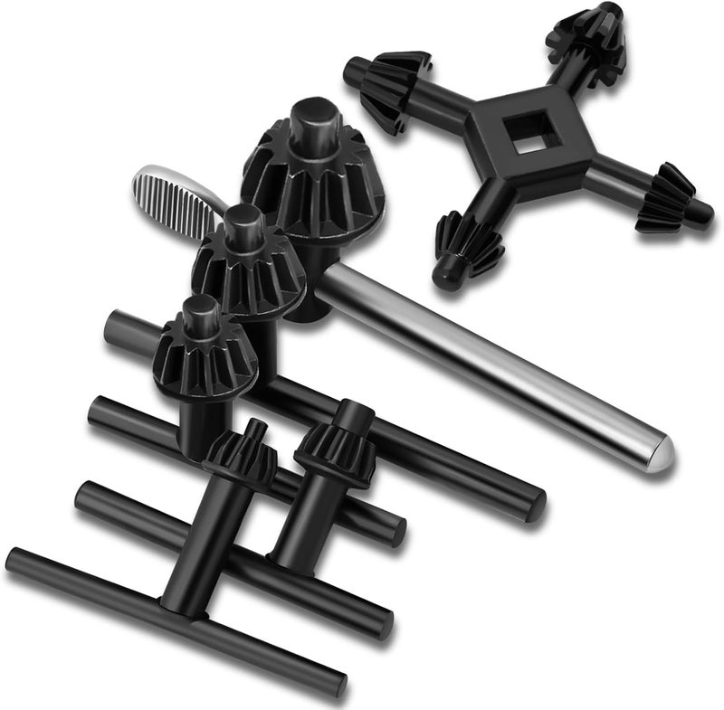 Hakkin Drill Chuck Keys Wrench with Universal 4 in 1 Drill Chuck key, 6pcs Replacement Drill Press Chuck Keys for Clamping Tool, 4mm,6mm,10mm,13mm,16mm Chuck Press Wrench Key - Image 1